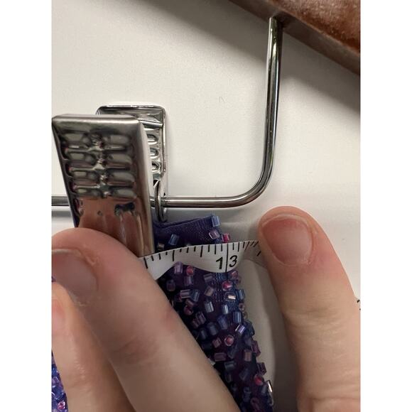 Vintage Alyce Maxi Gown Dress Sz 4 Purple Y2K Goth Whimsigoth 90S Beaded Lace Up - Picture 15 of 16